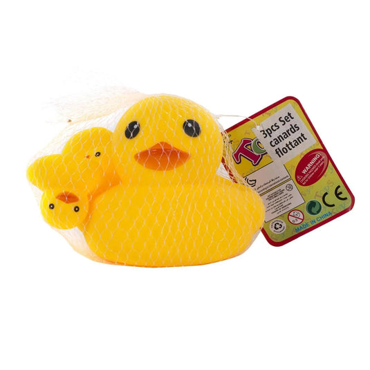 3pcs Rubber Ducky Family, net bag w/hang tag