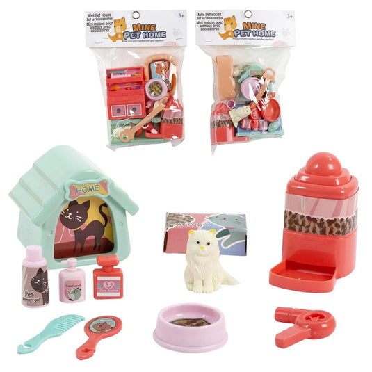 Mini Pet House Set w/Accessories, Header card