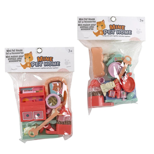 Mini Pet House Set w/Accessories, Header card