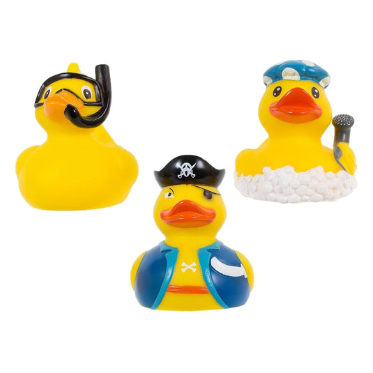 Tootsie Baby, Rubber Ducks, 3 asst, mesh bag w hang tag, shower