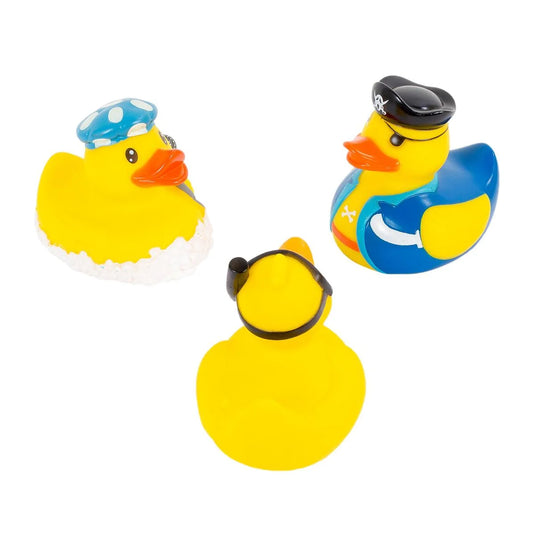 Tootsie Baby, Rubber Ducks, 3 asst, mesh bag w hang tag, shower