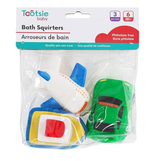 TootsieB,3pc Transport Bath Squirts pvc bag w header,