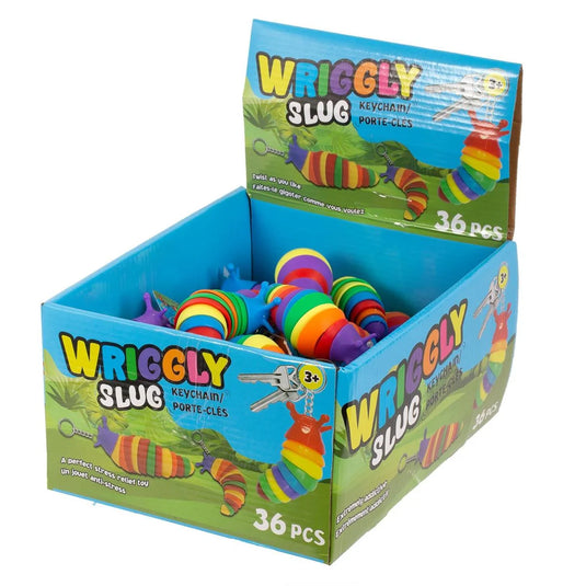 4" Fidget Wriggly Slug w/Keychain