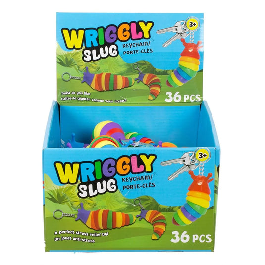 4" Fidget Wriggly Slug w/Keychain