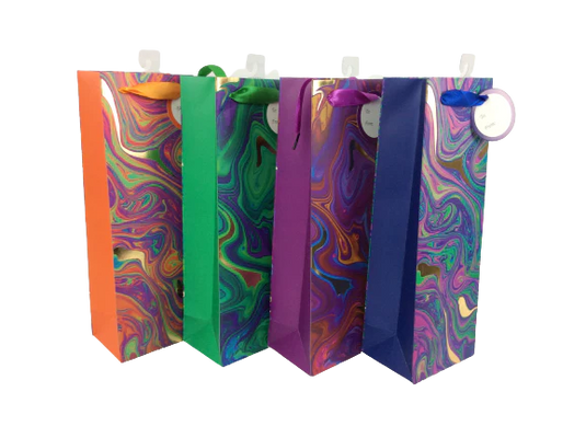 GIFT BAG WINE HOT-STAMP FLUID ASST