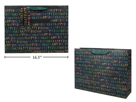 Paper T., Jumbo Gift Bag, Happy Bday, Matte/HS,