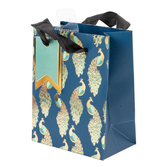 Paper T., Small Gift Bag, Peacock, Matte/HS 157GSM, Dbl HS Tag +j-hook