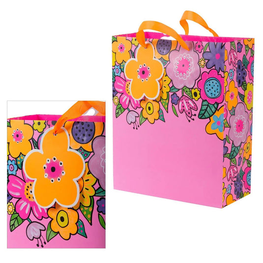 Paper T., Large Gift Bag Floral, Matte 157GSM, Tag +j-hook