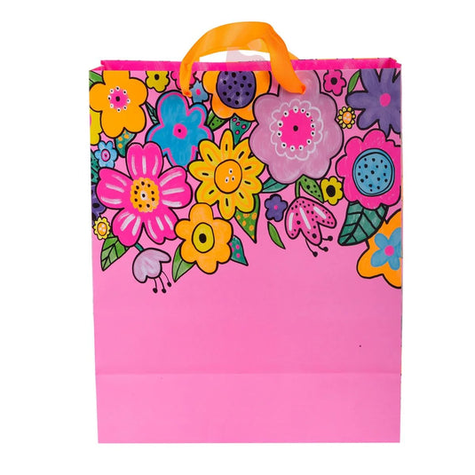Paper T., Large Gift Bag Floral, Matte 157GSM, Tag +j-hook