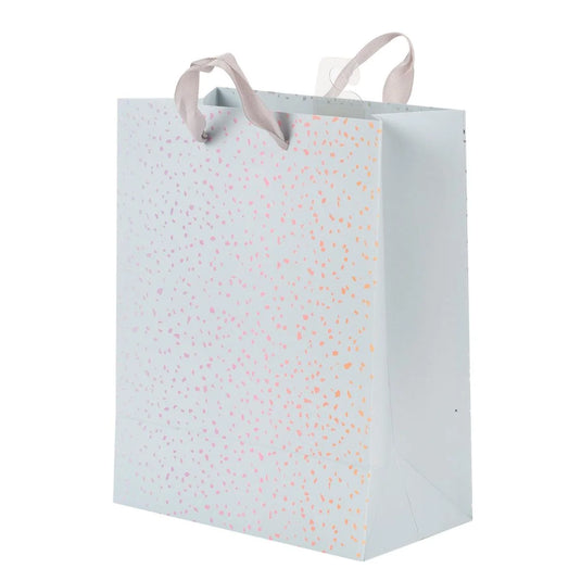 Paper T., DLX Med Gift Bag, Grey Spkle, Matte 210GSM, HS Tag +j-hook