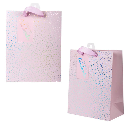 Paper T., DLX Med Gift Bag, Pink Spkle, Matte 210GSM, HS Tag +j-hook