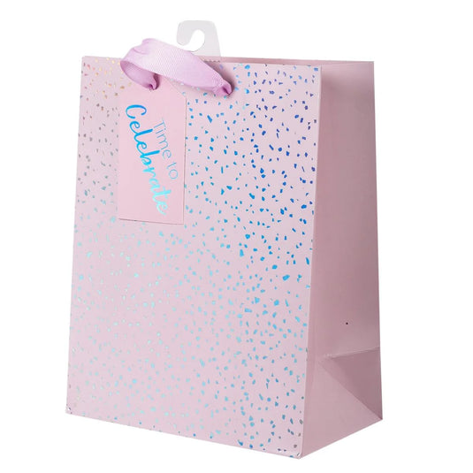 Paper T., DLX Med Gift Bag, Pink Spkle, Matte 210GSM, HS Tag +j-hook