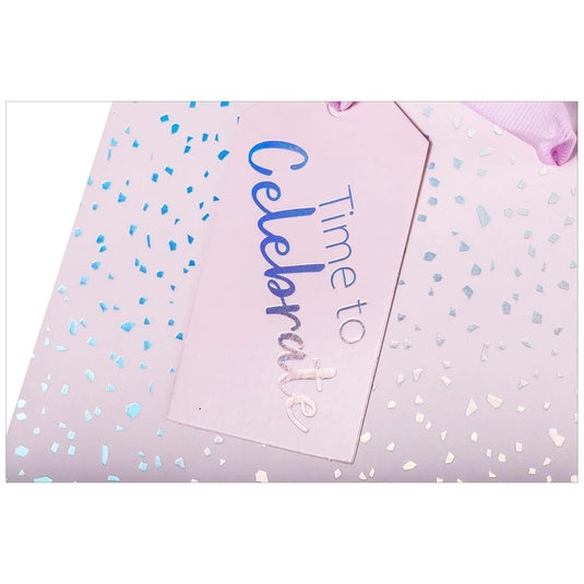 Paper T., DLX Med Gift Bag, Pink Spkle, Matte 210GSM, HS Tag +j-hook