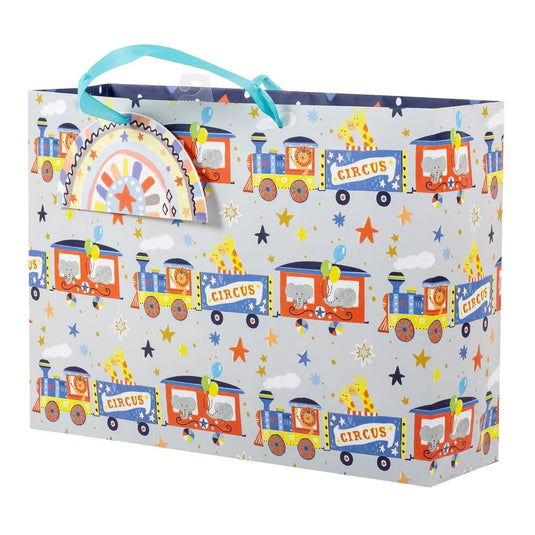 Paper T., Jumbo Horiz. Gift Bag, Circus, Matte 157GSM, Tag +j-hook