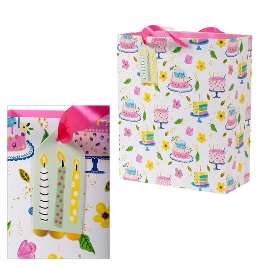 Paper T., Large Gift Bag, Bday Cakes, Matte 157GSM, Tag +j-hook