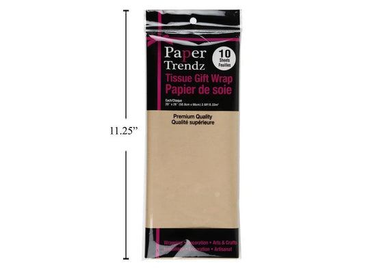 10-pc Tissue Wrapping Paper, Kraft, printed bag 20"x26"