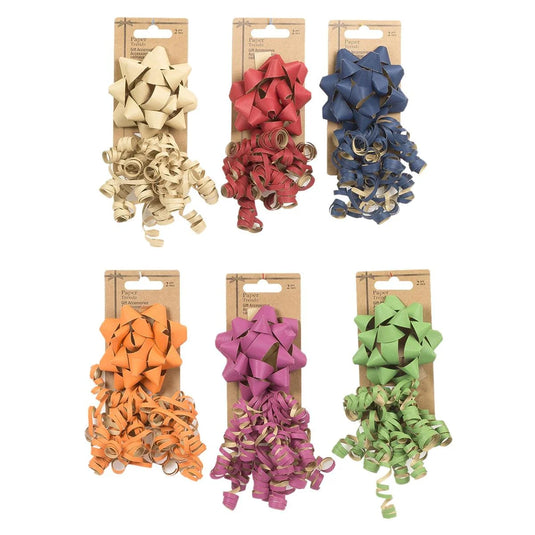 1pc Kraft 4" Star Bow w/1pc Curly Swirl