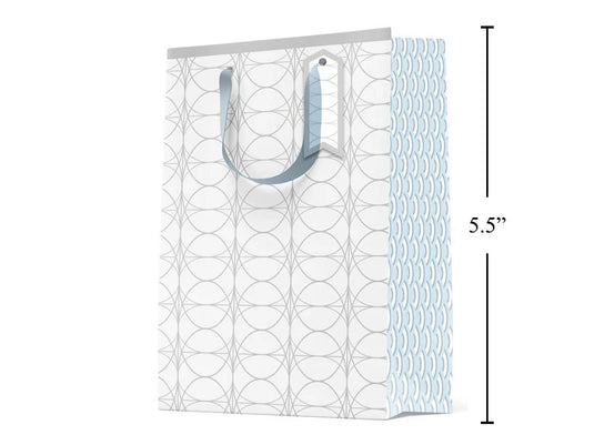 Paper T., Small DLX Gift Bag, Silver Links, Matte/HS, 210GSM,