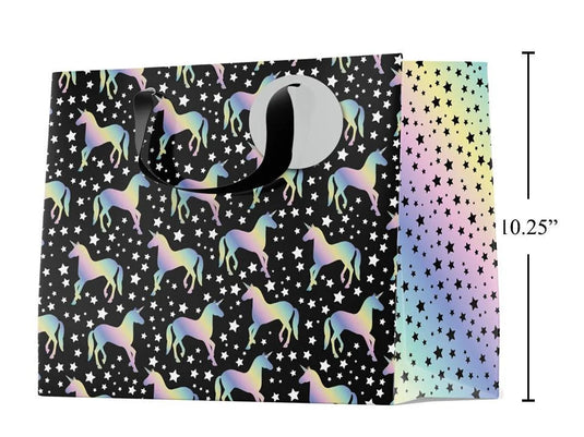 Paper T., Large Gift Bag, Unicorns, Matte/Holo, 157GSM,