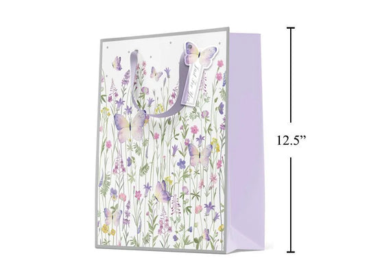 Paper T., Large Gift Bag, Bfly Garden, Matte/Glitter,