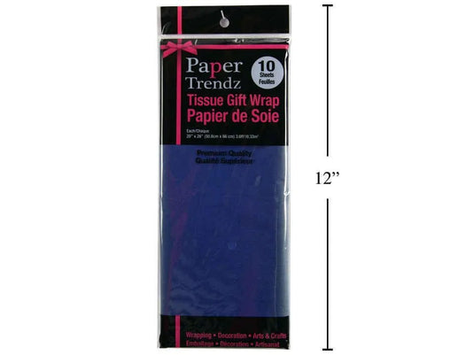 10-pc Tissue Wrapping Paper, Navy, printed bag 20"x26"