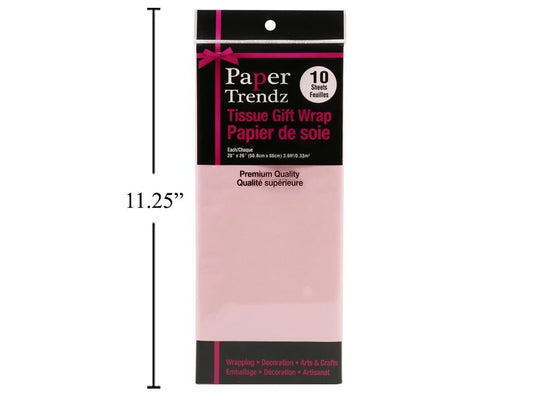10-pc Tissue Wrapping Paper, Pink, printed bag 20"x26"