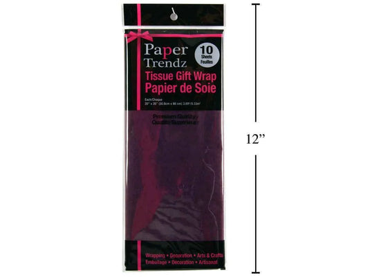 10-pc Tissue Wrapping Paper, Purple, printed bag 20"x26"