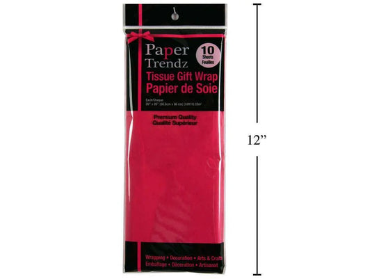 10-pc Tissue Wrapping Paper, Hot Pink, printed bag 20"x26"