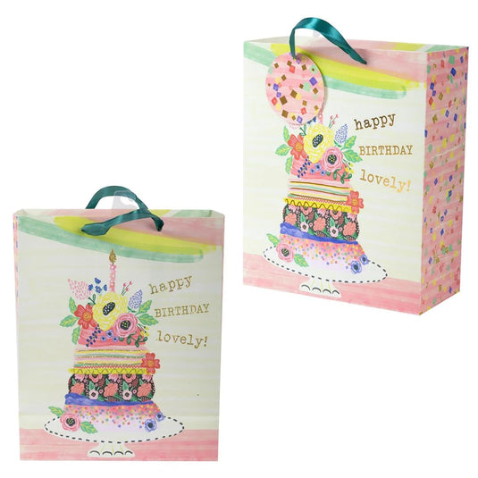 Paper T., Large Gift Bag, Floral Cake, Matte 157GSM, HS Tag +j-hook