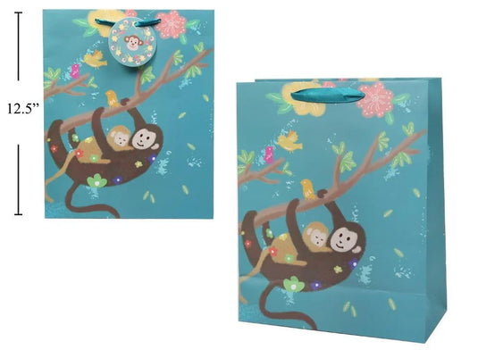 Paper T., Large Gift Bag, Birthday Monkey, Matte,