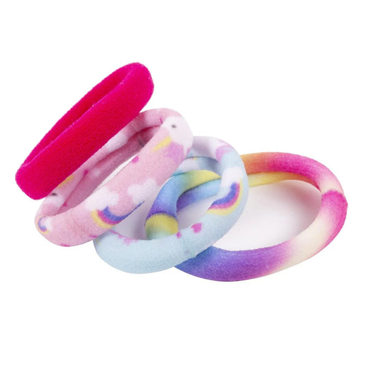 Styling G, 8-pc Terry Ponyholder 4 w tie-dye, clasp-free, hc