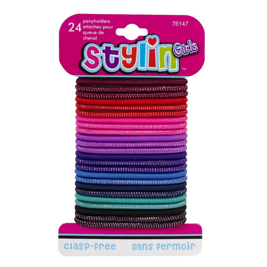 Stylin G, 24p clasp free Ponyholder Mylar&solid, Assorted, hc