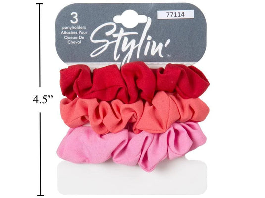 Stylin, 3pcs Ponyholders, pinks, h/c