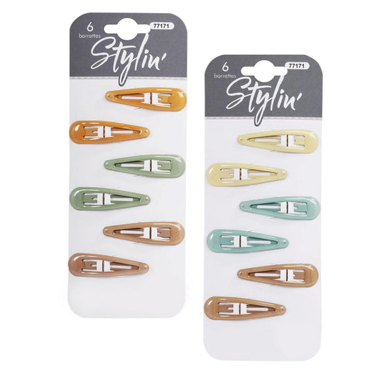 Stylin, 6pcs Snap Clips, neutrals, hc