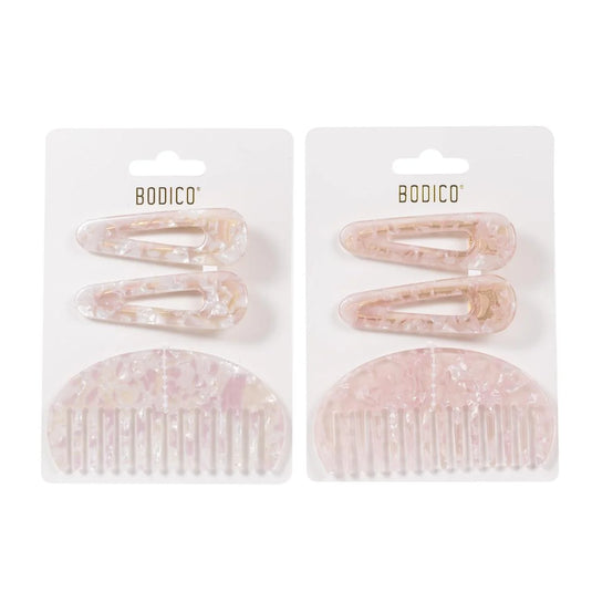 Bodico, "Pretty" Set Rounded Comb & Clips, tie on card