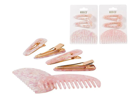 Bodico, "Pretty" Set Rounded Comb & Clips, tie on card