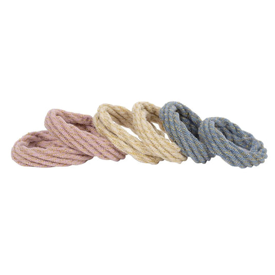 Stylin 6-pc Thick Ribbed Ponyholder, neutrals, hc