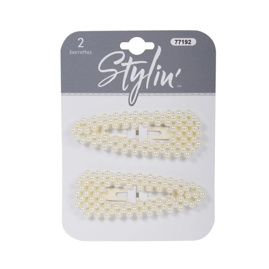 Stylin, 2-pc Pearl Snap Barrettes, hc