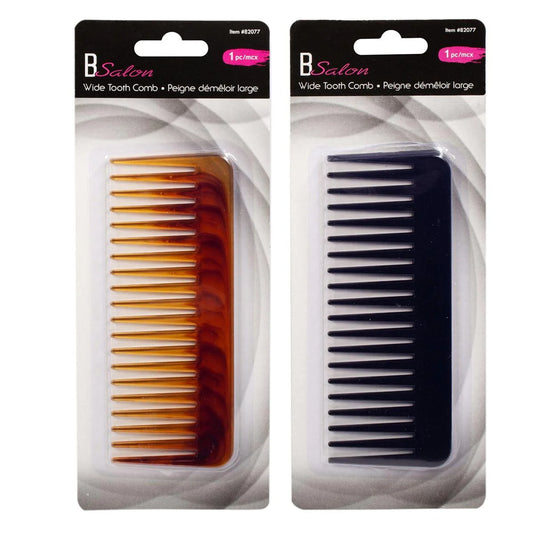 Bodico 1-pc Wide Tooth Comb, black & tortoise, b/c(HZ)