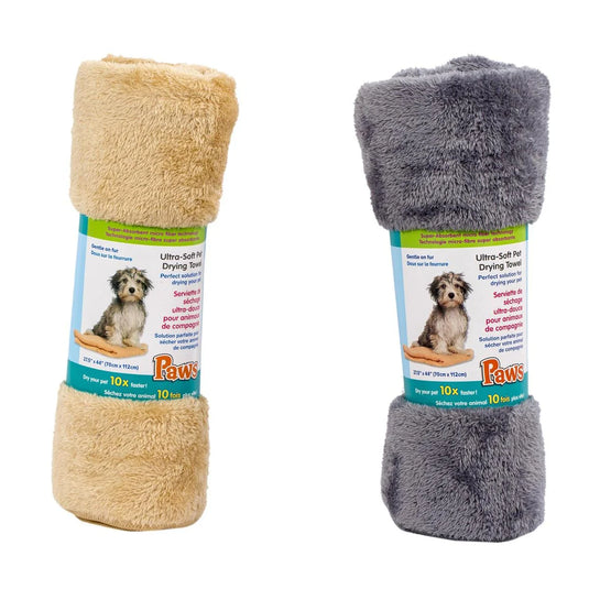 PAWS 27.5"x 44" Pet Drying Towel, Wrapcard