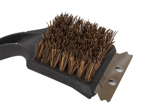 BBQ 17"x2.75" Palmyra Grill Brush w/Scraper, cht