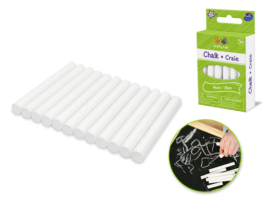 Krafty Kids: Lil' Artist Chalk 12pk Washable B) White
