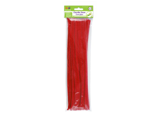 Chenille Stems: 6mmx30cm 40/pk Pipe Cleaners L) Red