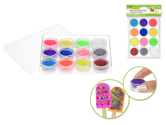 Twinkle Town: 18g Glitter Canisters 1.5g in Storage Box B) Neons Asst