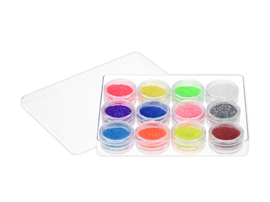 Twinkle Town: 18g Glitter Canisters 1.5g in Storage Box B) Neons Asst