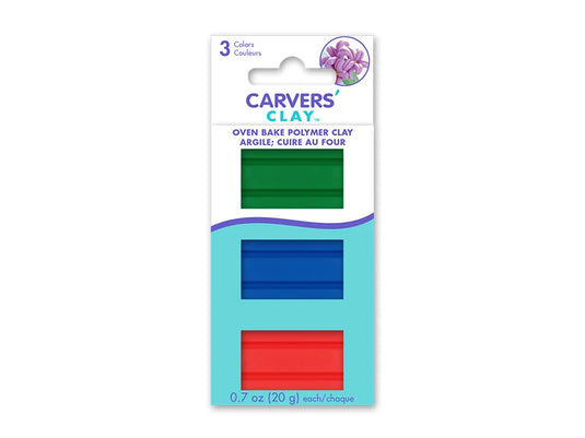 Carvers' Clay: 60g Polymer Oven-Bake Asst 3-col 20g ea G) Primary