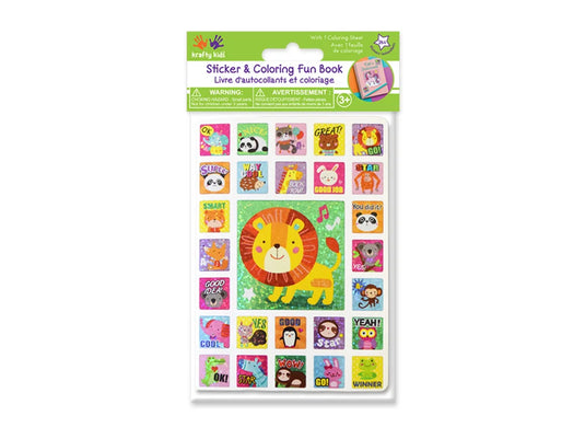 Krafty Kids: DIY Sticker & Coloring Fun Book 264 Stickers+Coloring Sheet A) Baby Animals