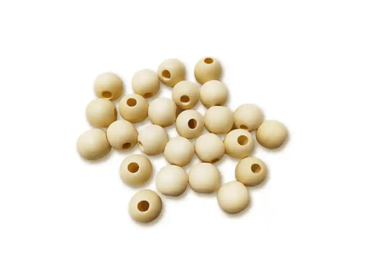 Wood Craft: Round Beads Natural E) 18mm 25pc