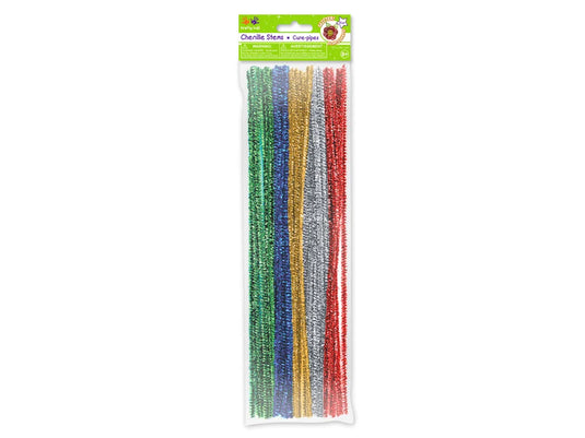 Tinsel Chenille Stems: 6mmx30cm 35/pk Glitter Pipe Cleaners C) Multi Mix