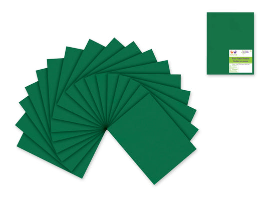 Fun Foam Sheets: 9"x12" Bulk 2mm Barcoded Sheets B) Hunter Green
